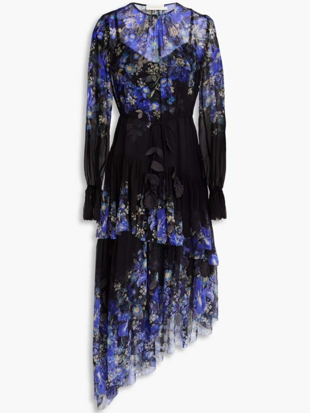 Zimmermann Lyrical Floral Silk Chiffon Midi Dress Size 0 US 2-4 NWT